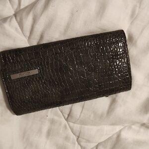 Kenneth Cole Reaction Black Croc-Embossed Wallet
